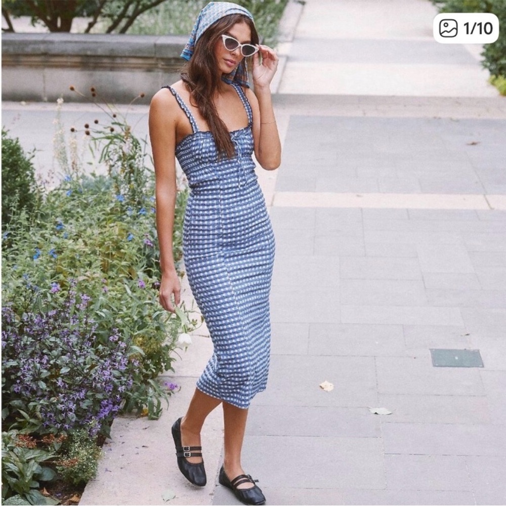 FREE PEOPLE Lucinda Midi Dress / Indigo Combo